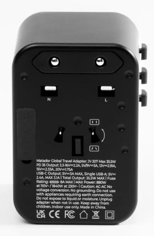 Matador Global Travel Adapter - Black