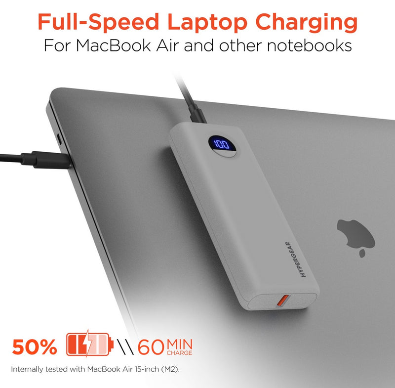 20,000mAh | Power Pack Pro+ Fast Charge Power Bank with 35W USB-C PD PPS and Digital Display | Gray