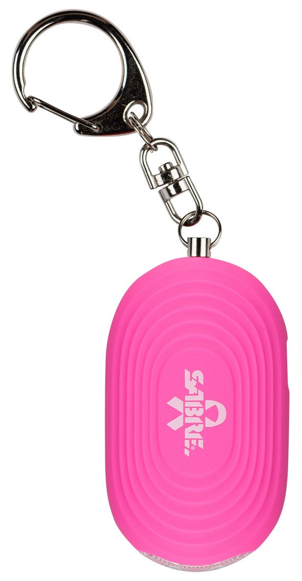 SABRE Personal Alarm with LED Light and Snap Hook Pink
