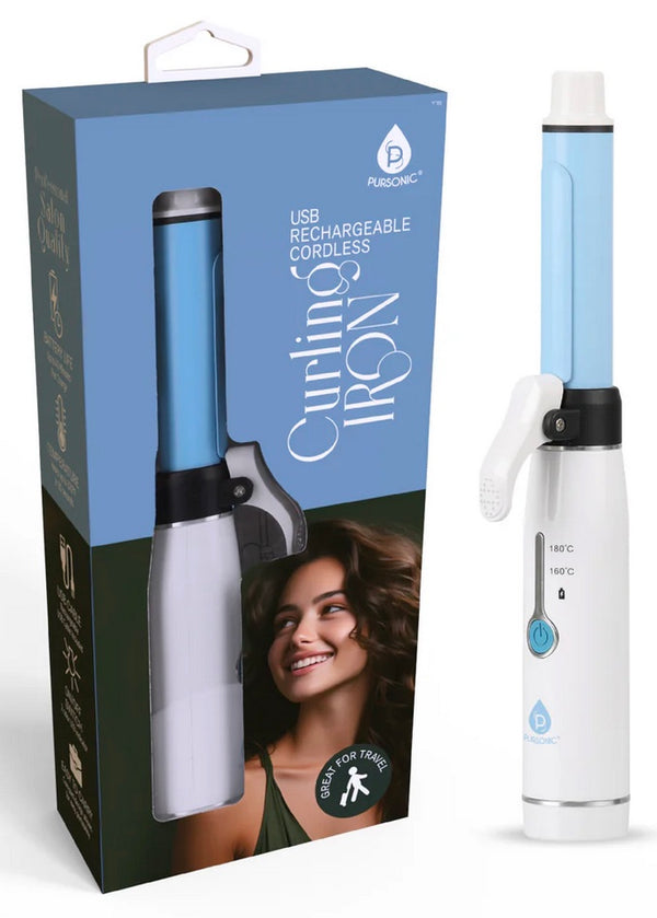 Pursonic Rechargeable Cordless Curling Iron - Duel Voltage