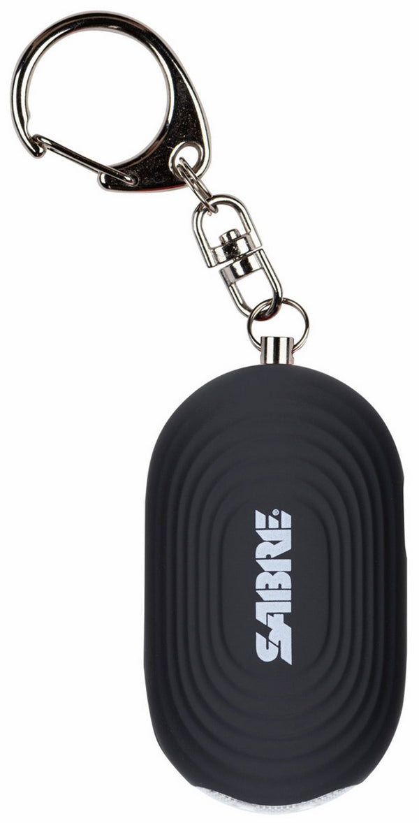 SABRE Personal Alarm with LED Light and Snap Hook - Black