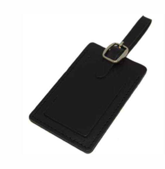Touro Leather Business Card Luggage Tag - Black