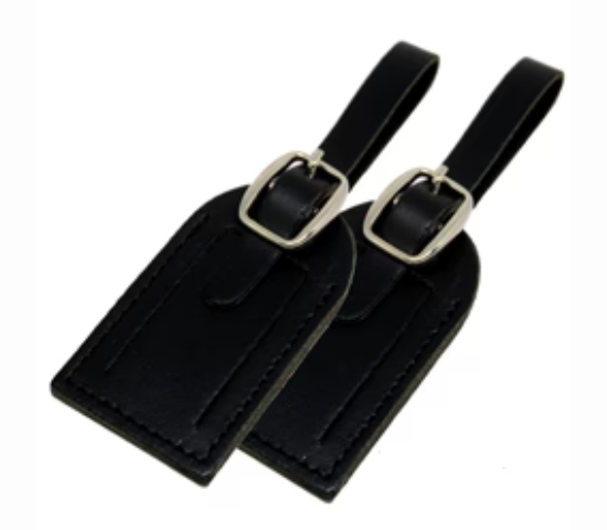Touro Leather Luggage Tags - 2 Pack Black
