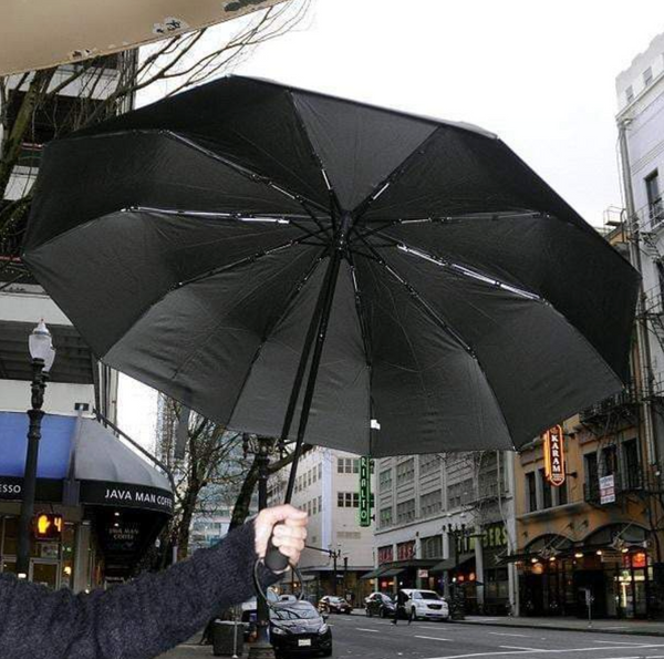 Touro Auto Open-Close Umbrella Grey Stripe