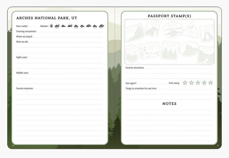 Peter Pauper Press USA National Parks Journal & Passport Stamp Book