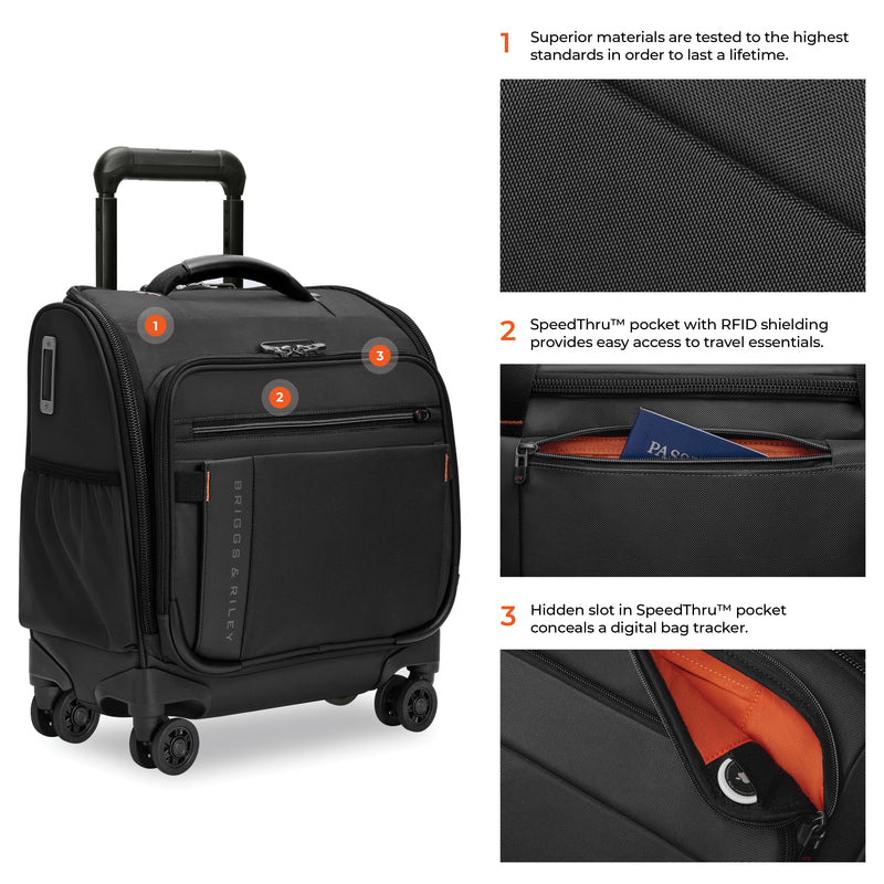 Briggs & Riley ZDX Underseat Cabin Spinner - Black
