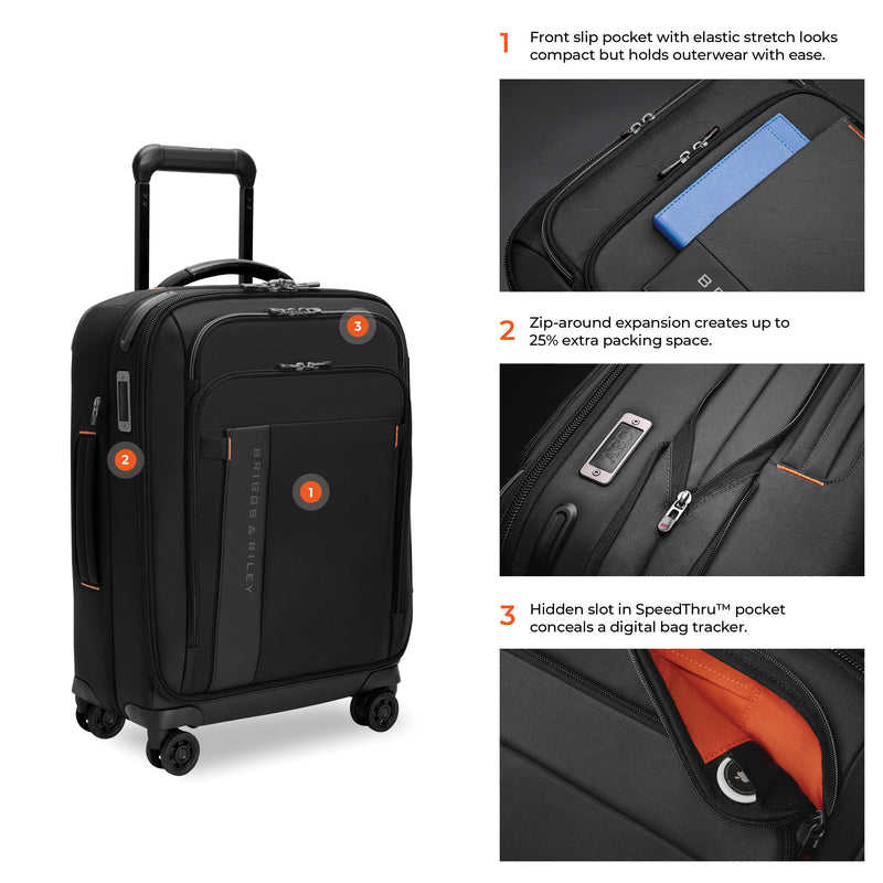 Briggs & Riley ZDX Global 21" Carry-on Expandable Spinner - Black