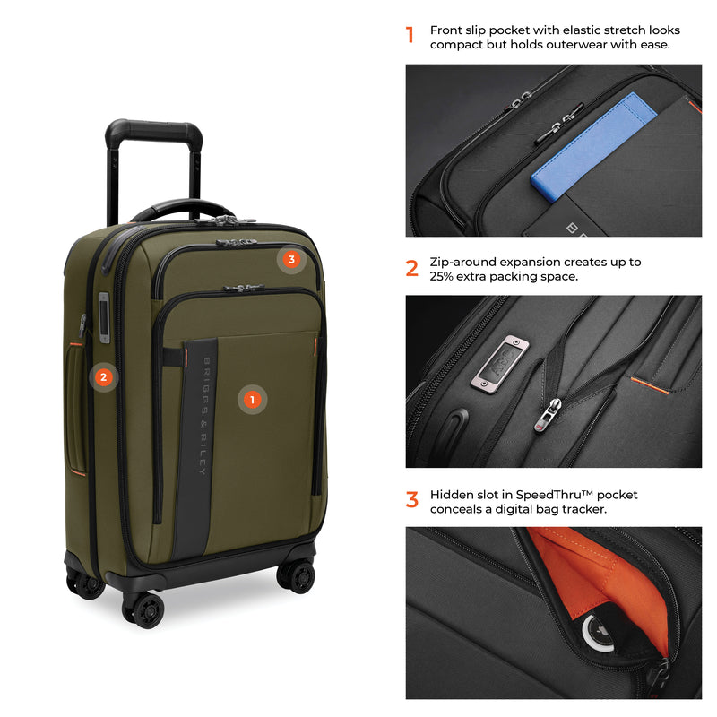 Briggs & Riley ZDX Essential 22" Carry-On Expandable Spinner - Hunter