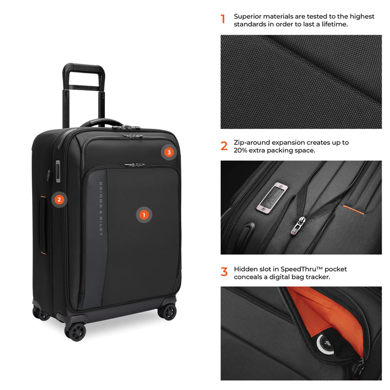 Briggs & Riley ZDX Medium Expandable Spinner - Black