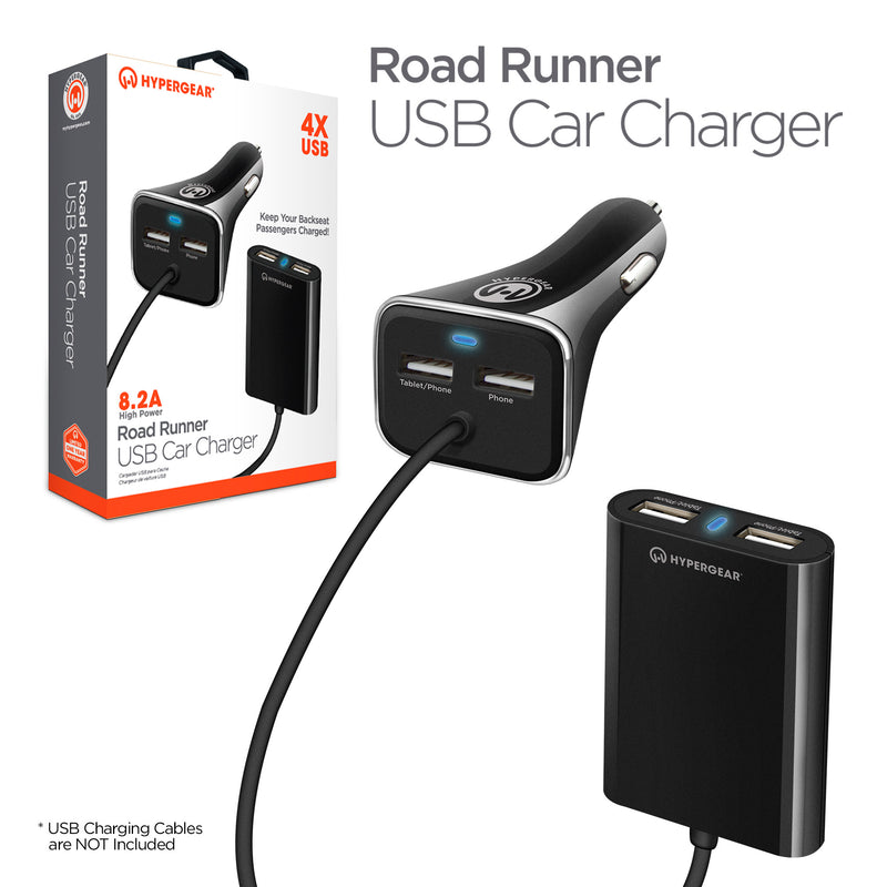 HYPERGEAR Road Runner 4 USB Car Charger 8.2 A