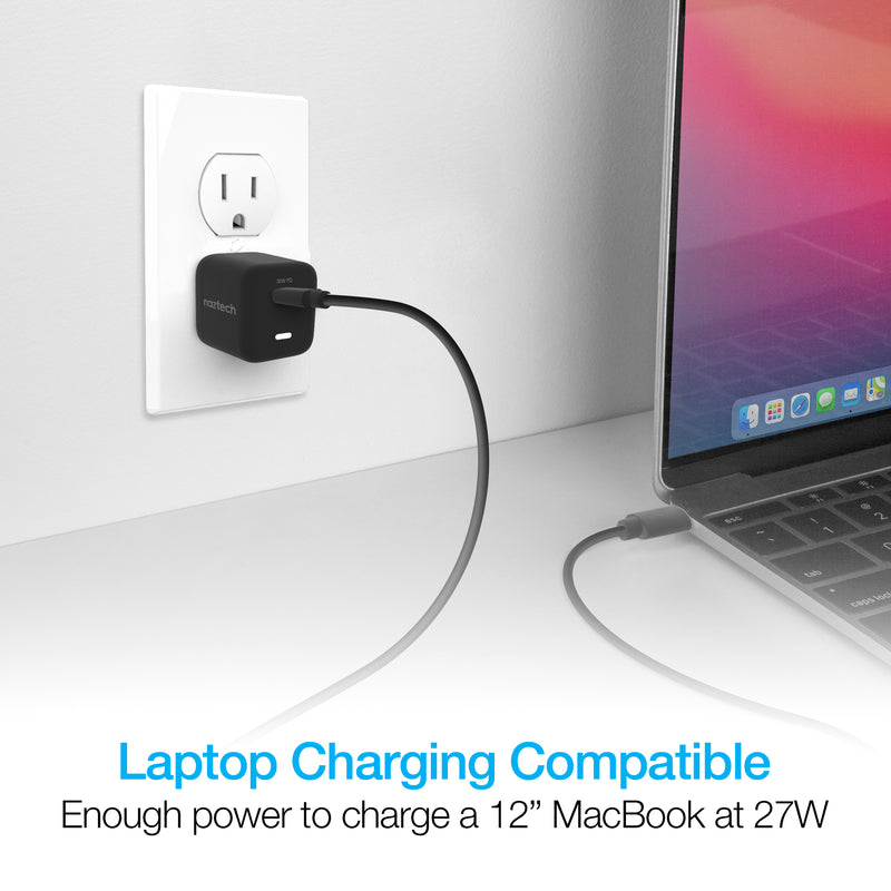 Naztech 30W USB-C PD Fast Wall Charger + USB-C to USB-C Cable 4ft - Black