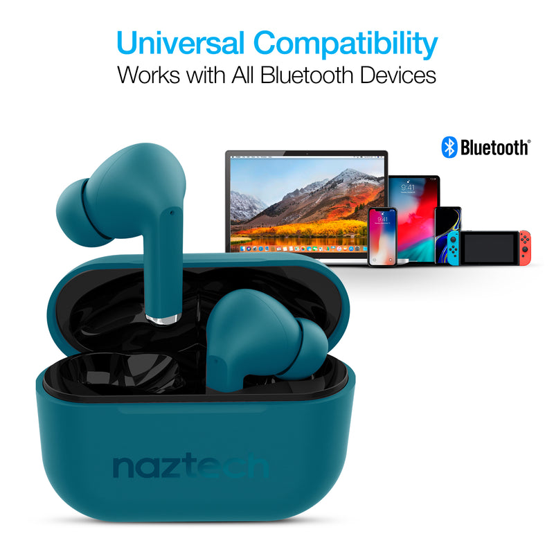Naztech Xpods PRO True Wireless Earbuds with Wireless Charging Case - Blue