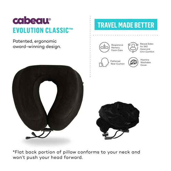 Cabeau Evolution Classic Neck Pillow - Black