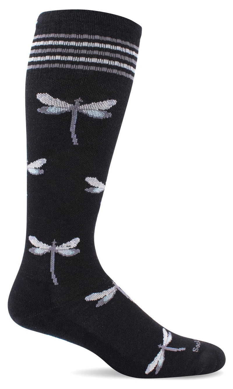 Sockwell Women's Moderate Graduated Compression 15-20 mmHg - Dragonfly Black
