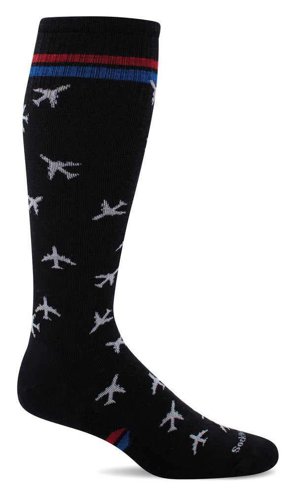 SockWell Men's Sock Moderate Graduated Compression 15-20mmHg -  M/L - In Flight Black