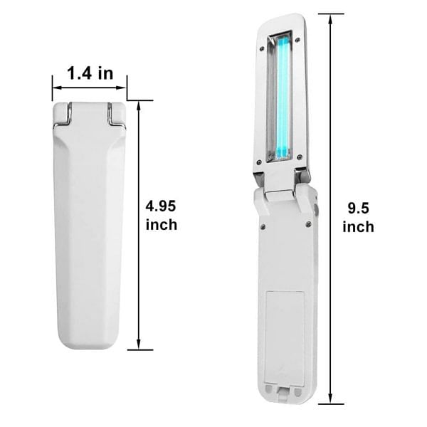 DM Merchandising Portable UV-C Sanitizing Flip Wand - White