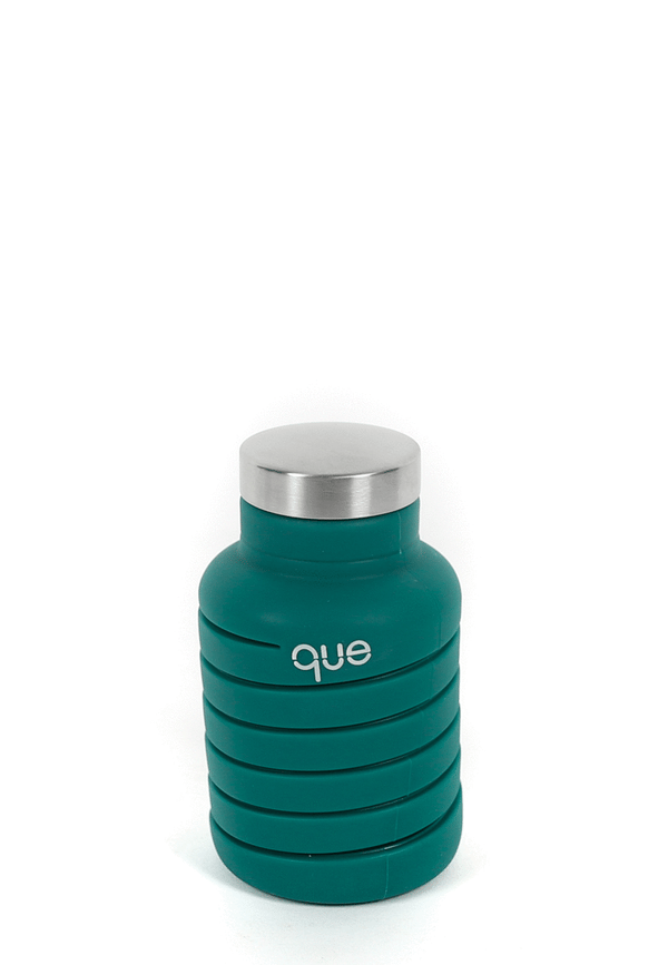 QUE Silicone and Stainless Collapsible Water Bottle - 20 oz (600ml)