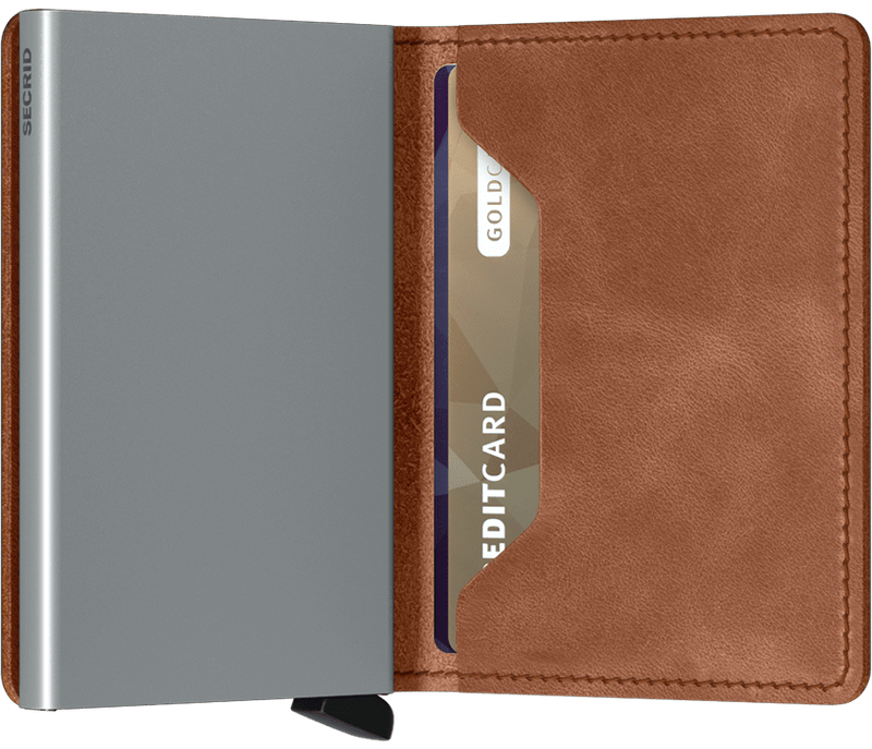 Secrid Slimwallet Vintage - Cognac-Silver